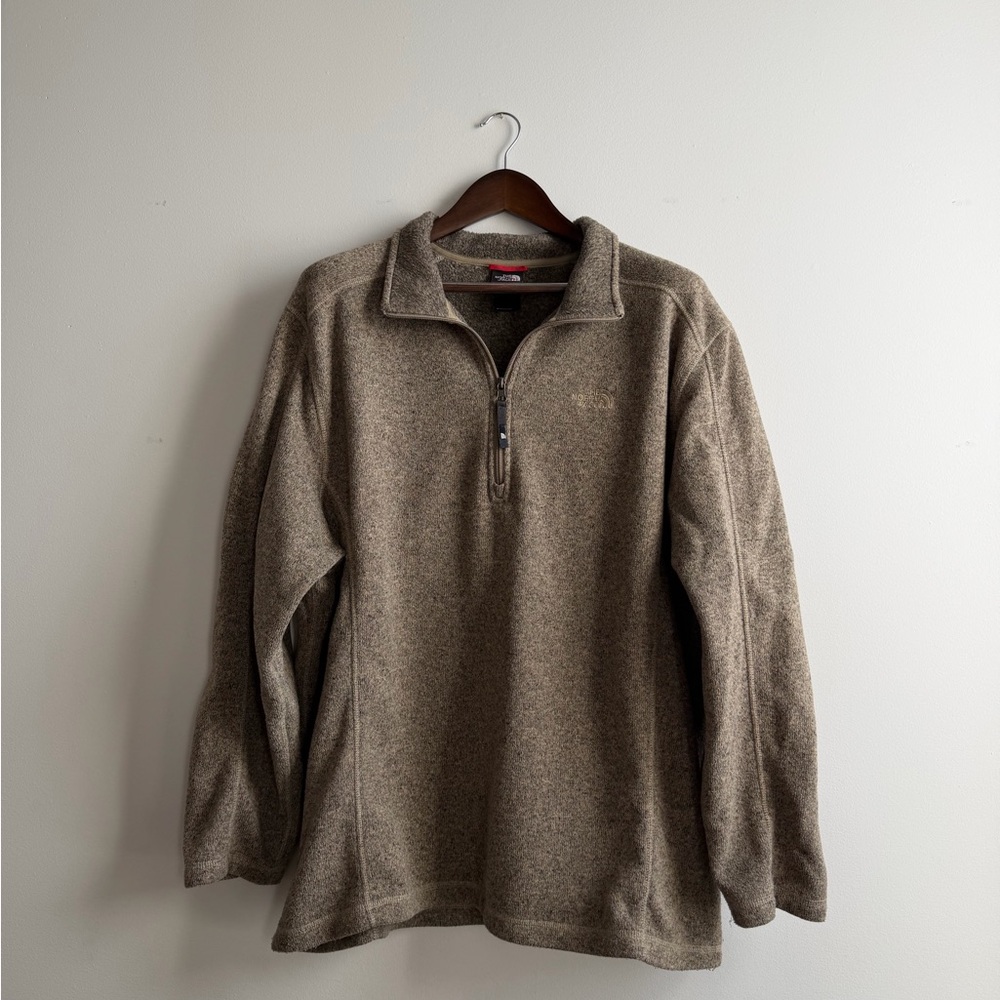 The North Face Quarter Zip Fleece – Taupe Heather | XXL